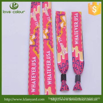 Custom one-time use fabric wristbands no minimum order with big discount for events